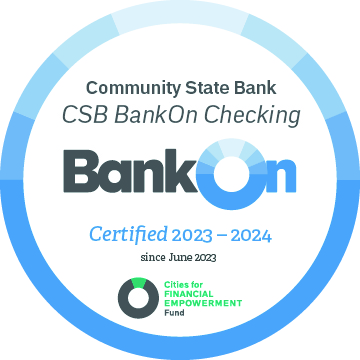 Community state bank csb bankon checking
